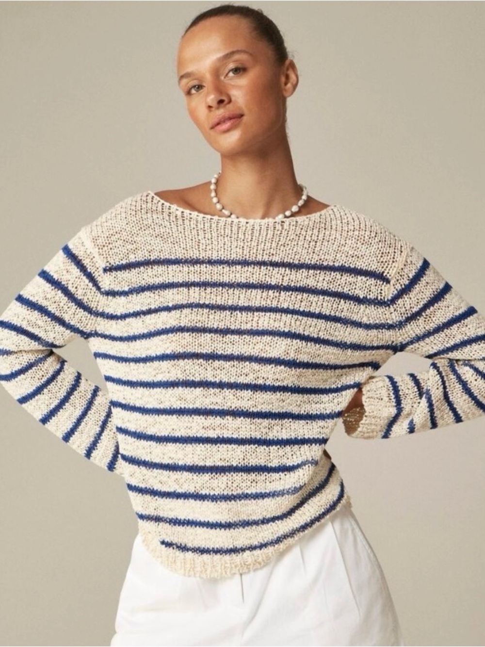 J Crew Montauk loose pullover striped sweater